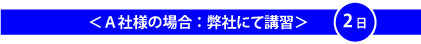 A社様の場合 : 弊社にて講習