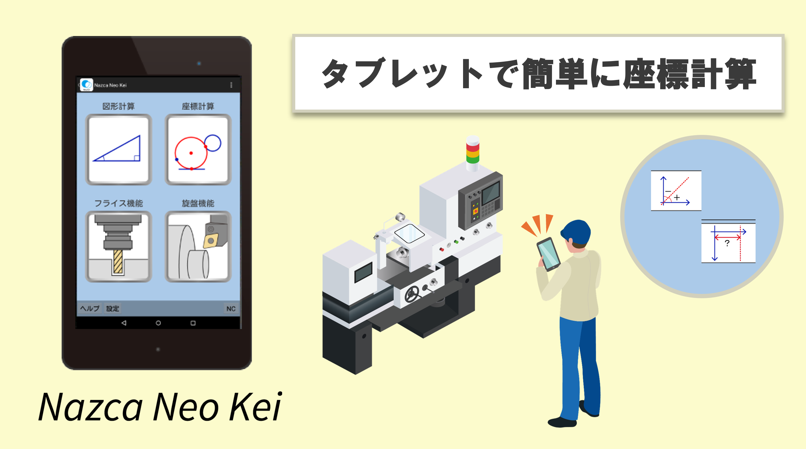 【加工現場向け】タブレットで簡単に座標計算！Nazca Neo Keiのご紹介